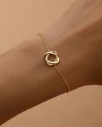 Aurélya Pulseira Feminina de Prata 925 Banhada a Ouro com Zircônias
