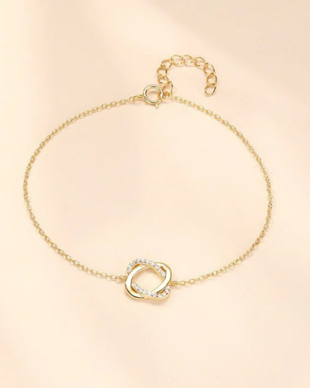 Aurélya Pulseira Feminina de Prata 925 Banhada a Ouro com Zircônias
