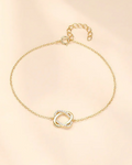 Aurélya Pulseira Feminina de Prata 925 Banhada a Ouro com Zircônias