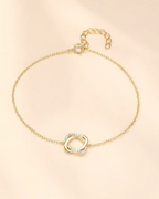 Aurélya Pulseira Feminina de Prata 925 Banhada a Ouro com Zircônias