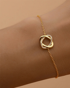 Aurélya Pulseira Feminina de Prata 925 Banhada a Ouro com Zircônias