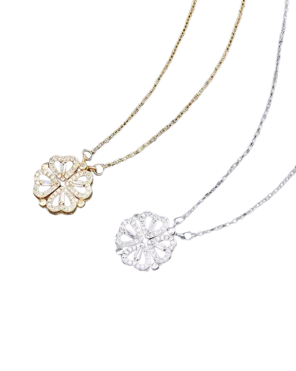 Celeste Clover Colar Trevo de Corações Dourado ou Prateado Serenyah