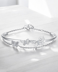 Monarque Argenté Bracelete Feminino Prateado com Borboletas Serenyah