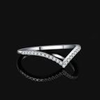 VALÉN JewelryPalace Moissanite D Color V-Shape Stackable Wedding Ring
