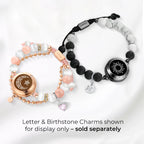 Sun & Moon Touch Bracelets with Phantasmal Beads (Black+Rose Gold)