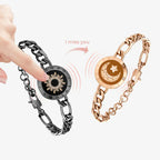 Moon Single Touch Bracelets with Figaro Chain