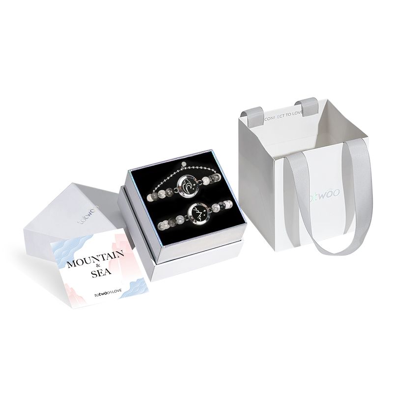 Mountain & Sea Touch Bracelets with Beaded Black Rutilated Quartz