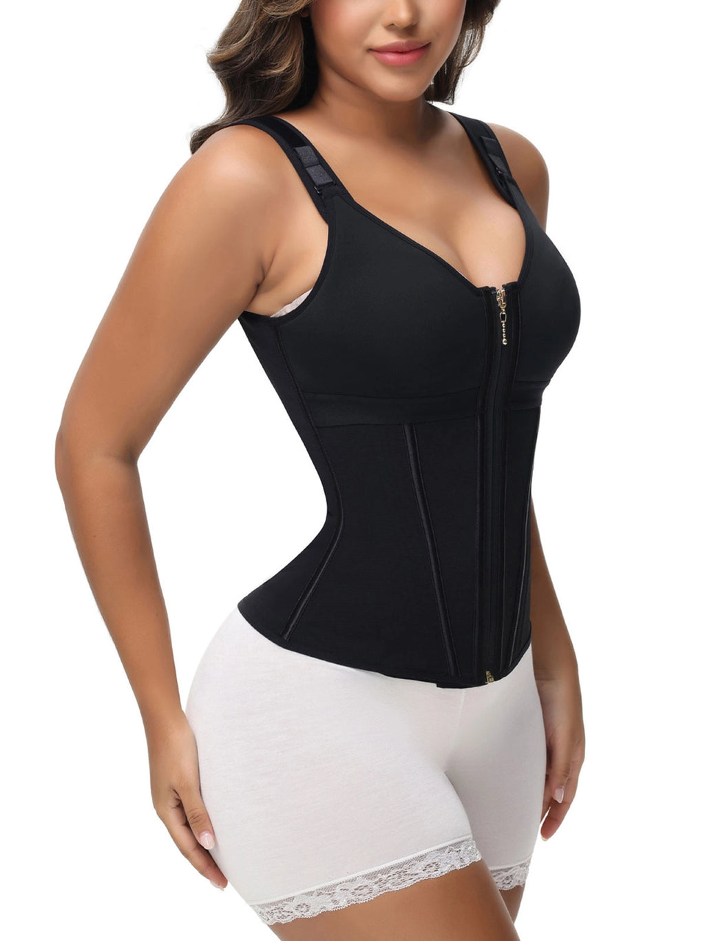 Extreme Latex Corset Waist Vest With Bra - Norezy