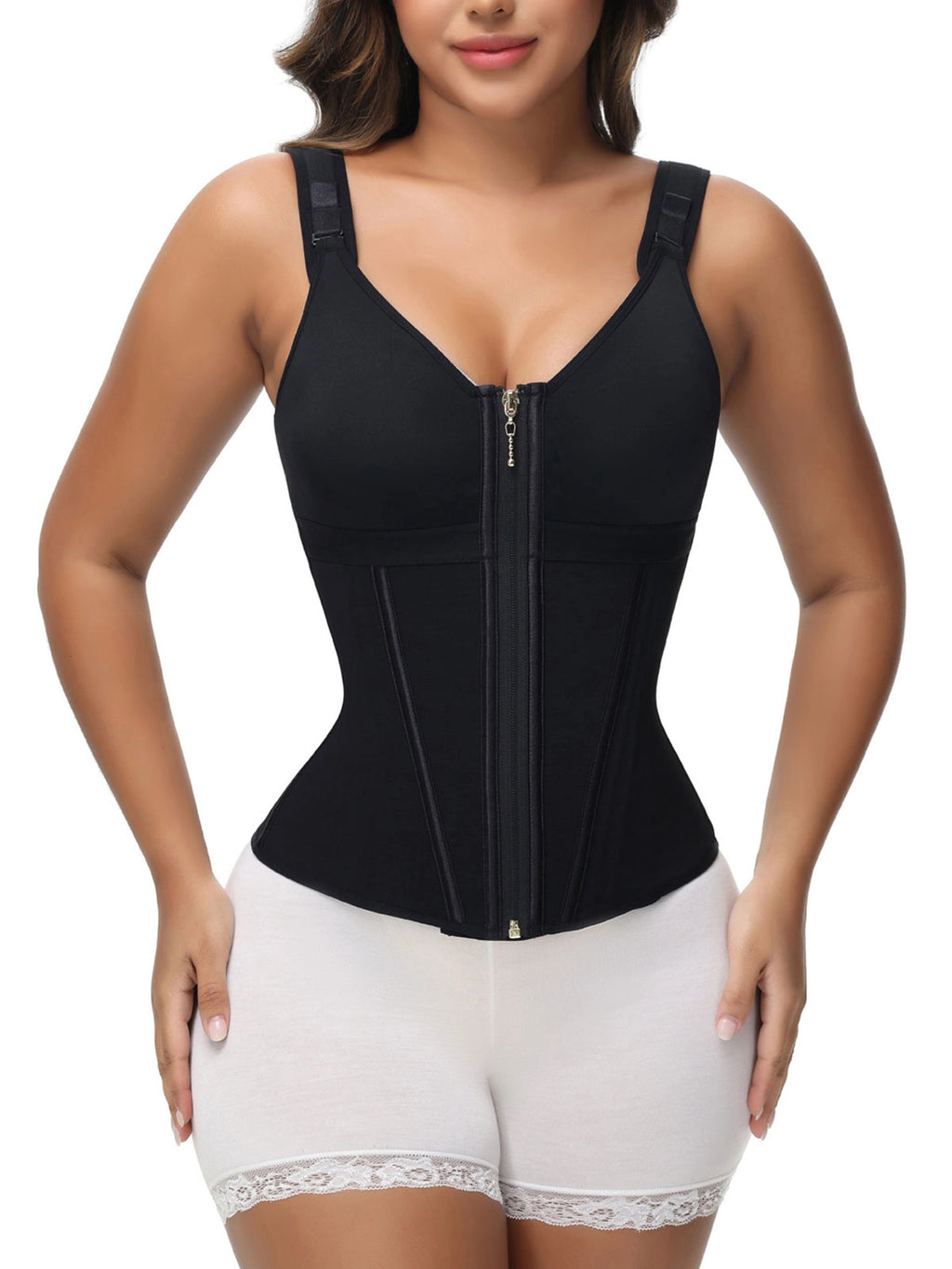 Extreme Latex Corset Waist Vest With Bra - Norezy