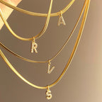 Herringbone Initial Necklace