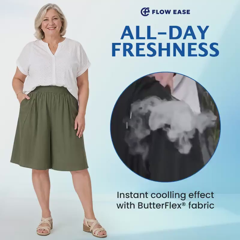 Pure™ FlowEase - Cooling Stretch Knee-Length Shorts for Women