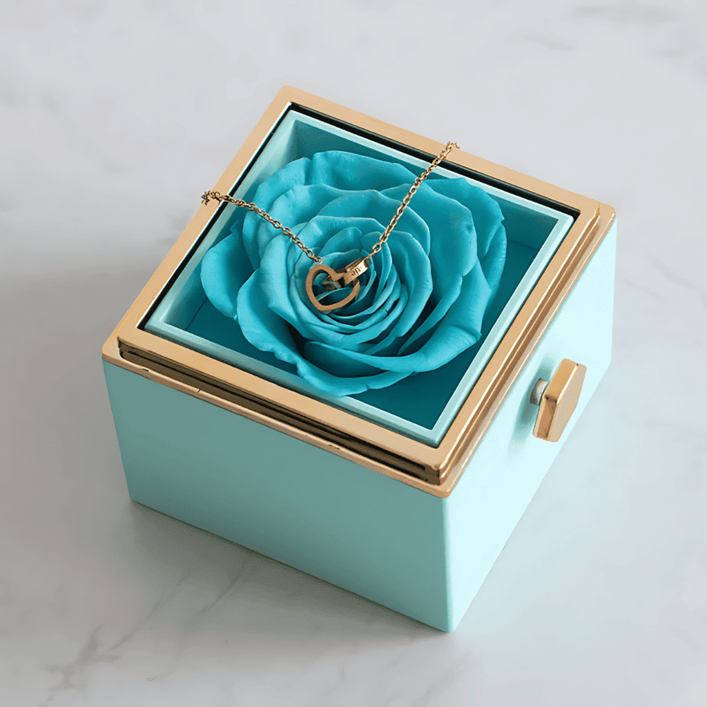 Eternal Rose & Personalized Heart Necklace
