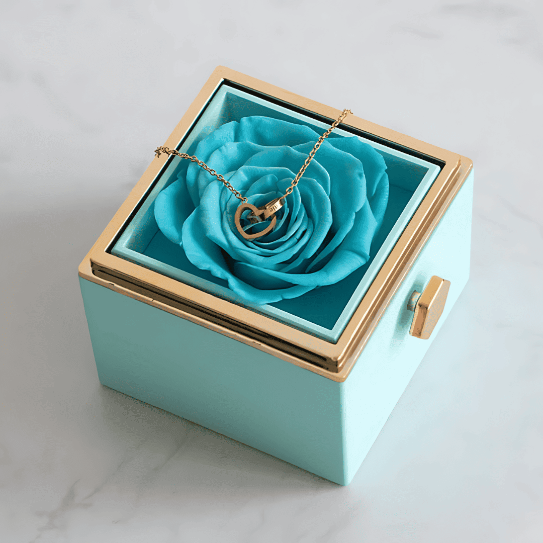 Eternal Rose & Personalized Heart Necklace