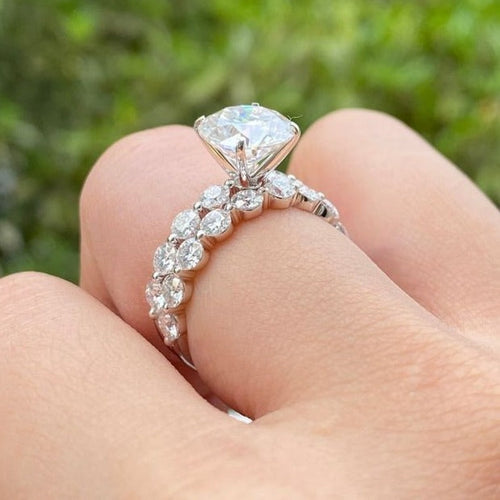 2 CT Round Cut Solitaire Bridal Set Ring in Sterling Silver
