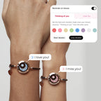 Moon&Star Touch Bracelets with Milan Rope (Brown+Brown)