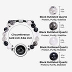 Mountain & Sea Touch Bracelets with Beaded Black Rutilated Quartz