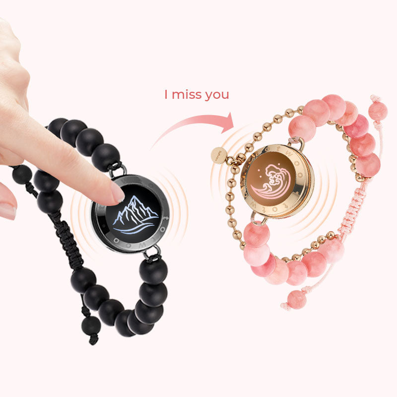 Sea Touch Beaded Bracelet with Pink Persian Jade