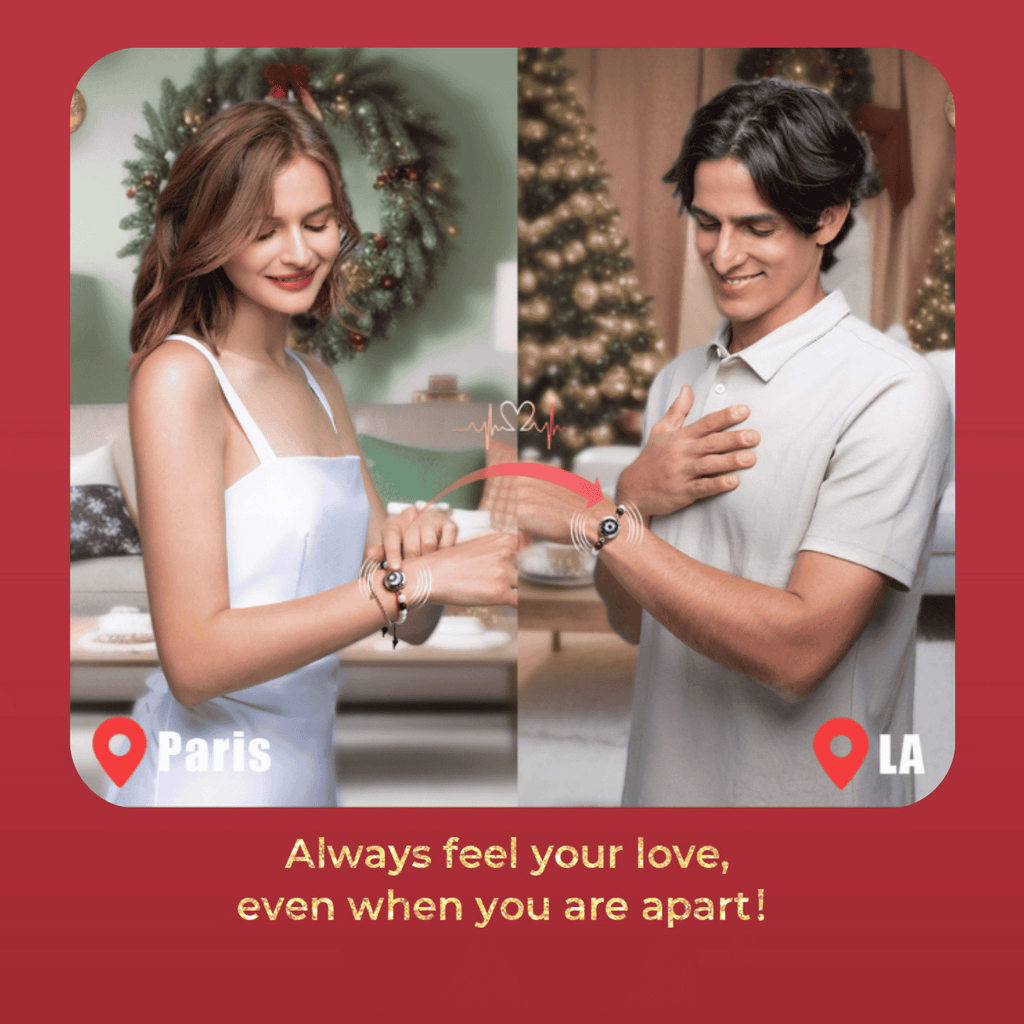 [Connected in Red Gift Packaging] Sun&Moon Touch Bracelets with Matching Beads